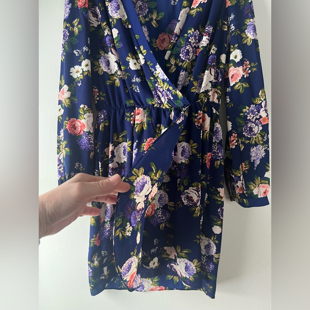 Lulu’s Honey Punch That’s A Wrap Floral Faux Wrap Dress Cottagecore Date Night - Picture 10 of 14